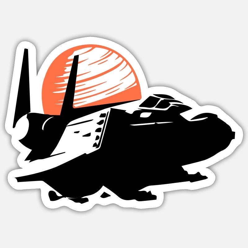 Spaceship - Sticker size S (10 x 10 cm) - white matte