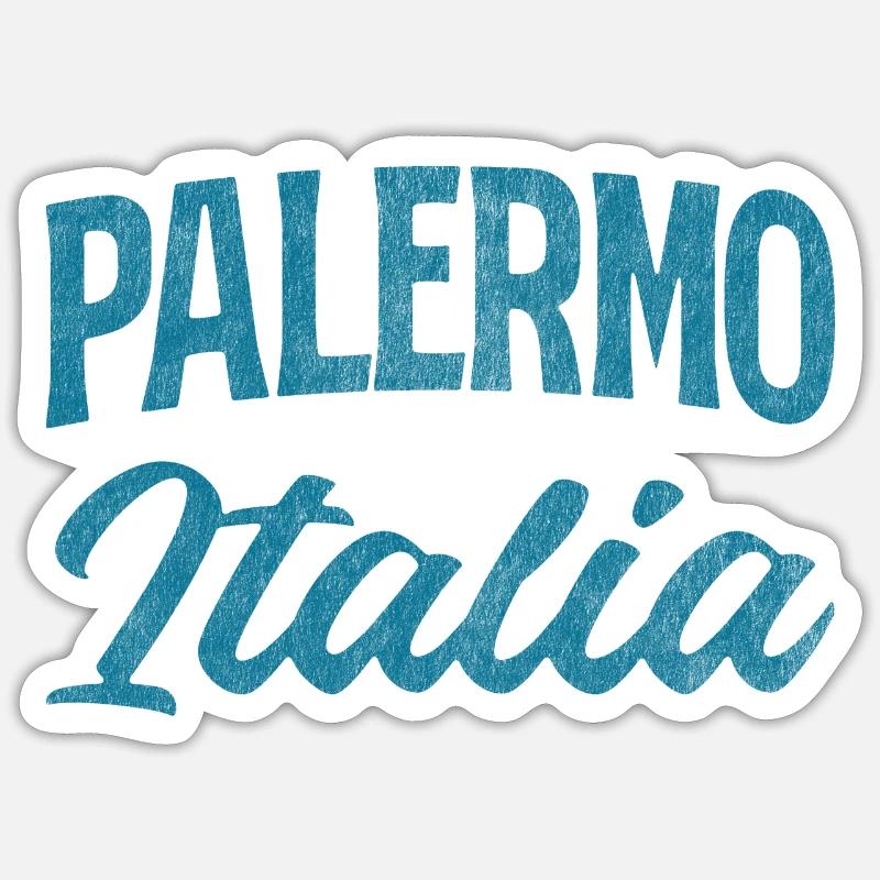 Palermo Italia Script Logo - Sticker size S (10 x 10 cm) - white matte
