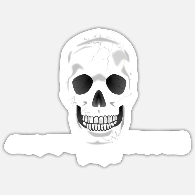 Caféine de café Crâne - Sticker taille S (10 x 10 cm) - blanc mat