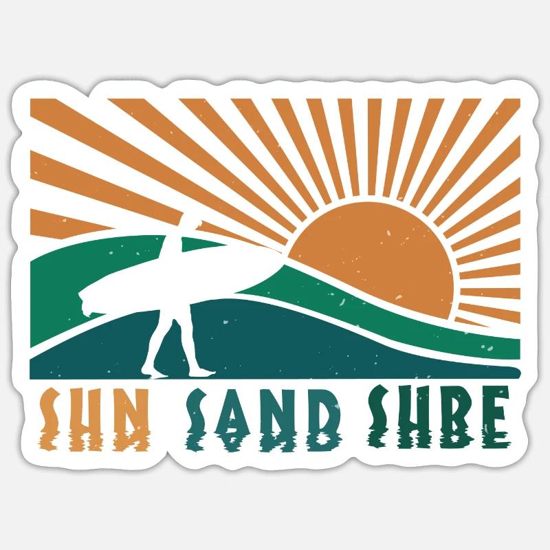 SUN SAND SURF 2 - Sticker size S (10 x 10 cm) - white matte