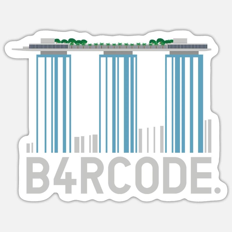 B4RCODE. Singapore - Sticker size S (10 x 10 cm) - white matte