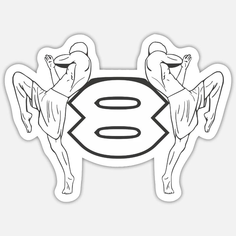 Kickboxing - Sticker taille S (10 x 10 cm) - blanc mat