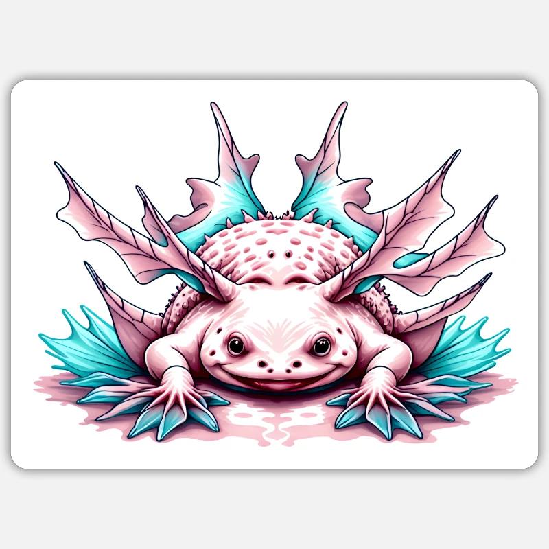 Axolotl - Sticker Größe S (10 x 10 cm) - Mattweiß