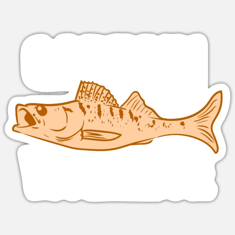 Captain Walleye - Sticker Größe S (10 x 10 cm) - Mattweiß