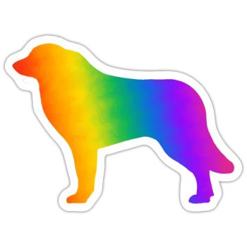 Pyrenäen-Sennenhund, vollständig anpassbar nach Wunsch - Sticker Größe S (10 x 10 cm) - Mattweiß - Vorne
