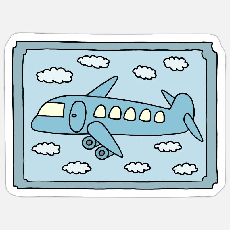 Airplane Design - Sticker size S (10 x 10 cm) - white matte