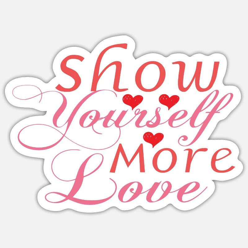 Montrez-vous plus d’amour - Sticker taille S (10 x 10 cm) - blanc mat