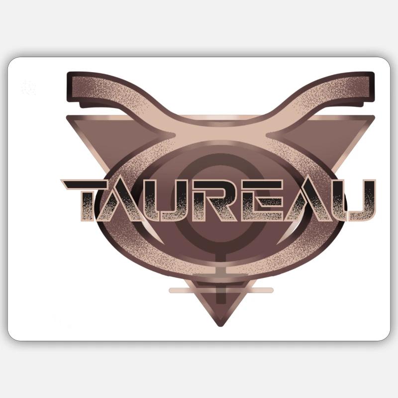 astro taureau - Sticker taille S (10 x 10 cm) - blanc mat