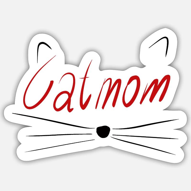 Katzen-Mama - Sticker Größe S (10 x 10 cm) - Mattweiß