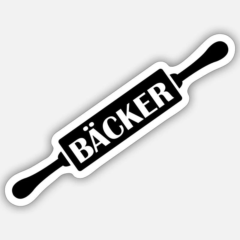 bäcker - Sticker Größe S (10 x 10 cm) - Mattweiß