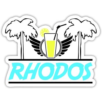 rhodos - Sticker Größe S (10 x 10 cm) - Mattweiß - Vorne