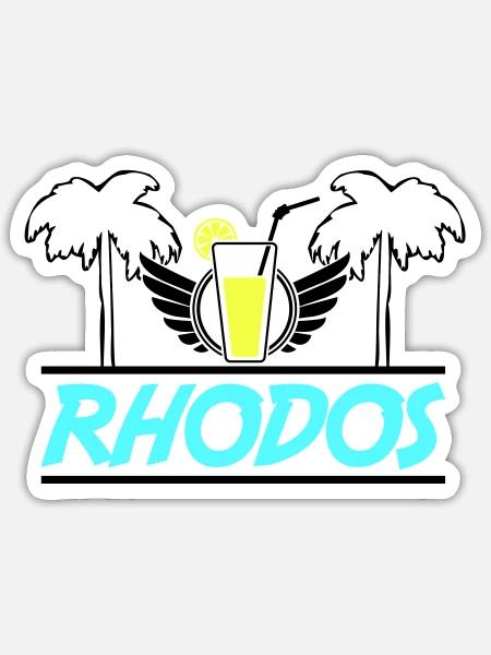 rhodos - Sticker Größe S (10 x 10 cm) - Mattweiß