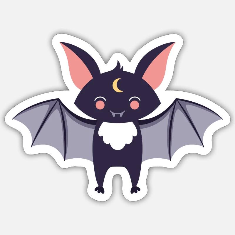 Fledermaus - Sticker Größe S (10 x 10 cm) - Mattweiß