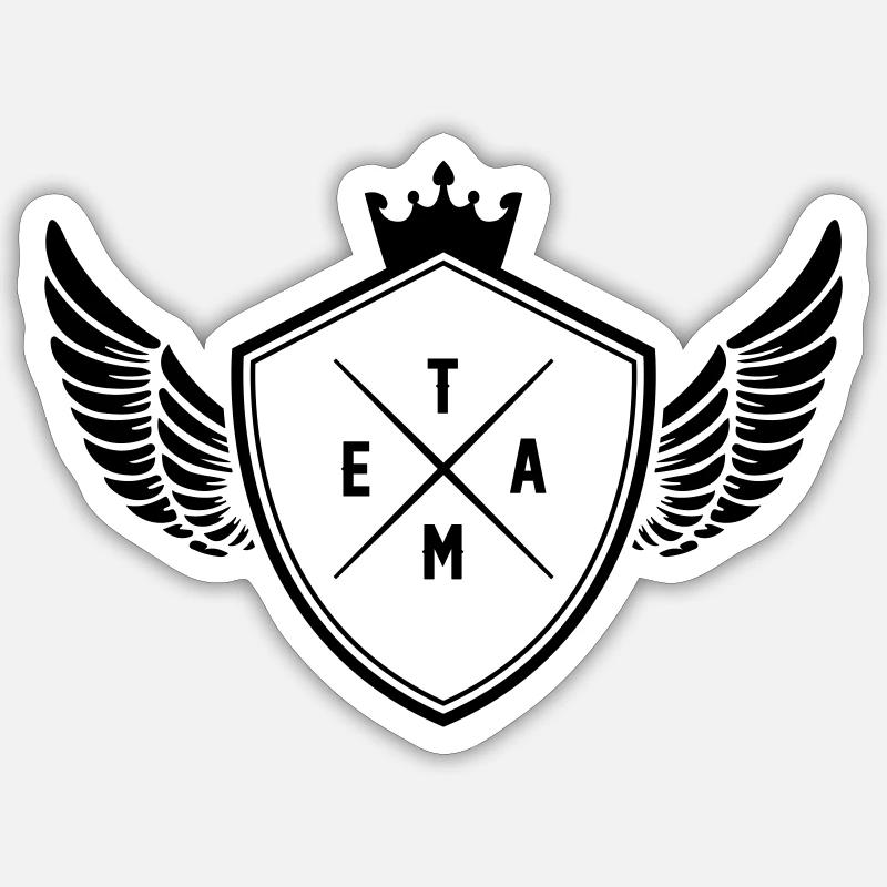 Équipe des armoiries - Sticker taille S (10 x 10 cm) - blanc mat