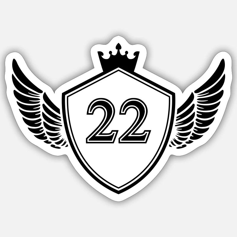 wappen 22 - Sticker Größe S (10 x 10 cm) - Mattweiß