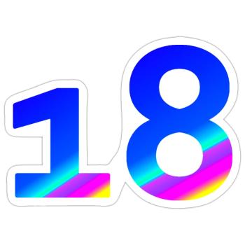 verschenken, 18 blauton mit Farbverlauf - Sticker Größe S (10 x 10 cm) - Mattweiß - Vorne