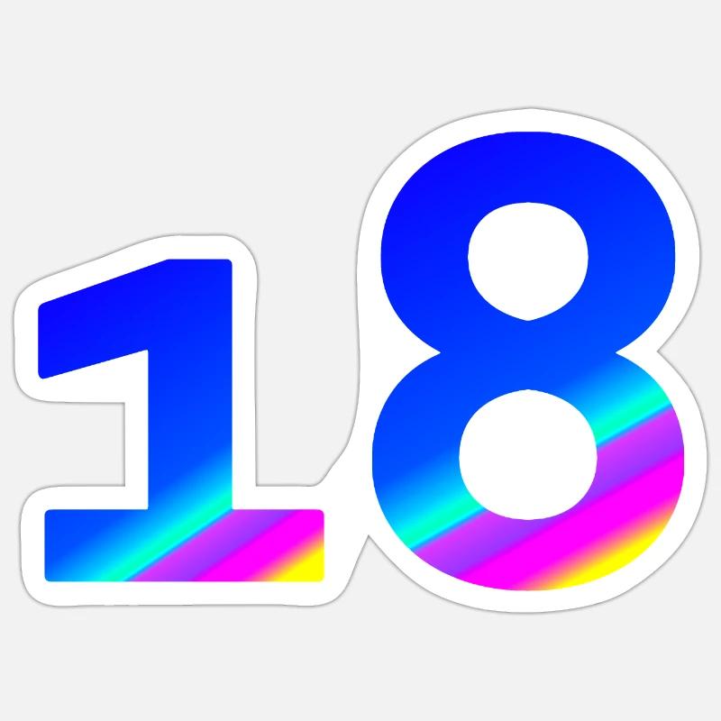 verschenken, 18 blauton mit Farbverlauf Sticker Größe S (10 x 10 cm)