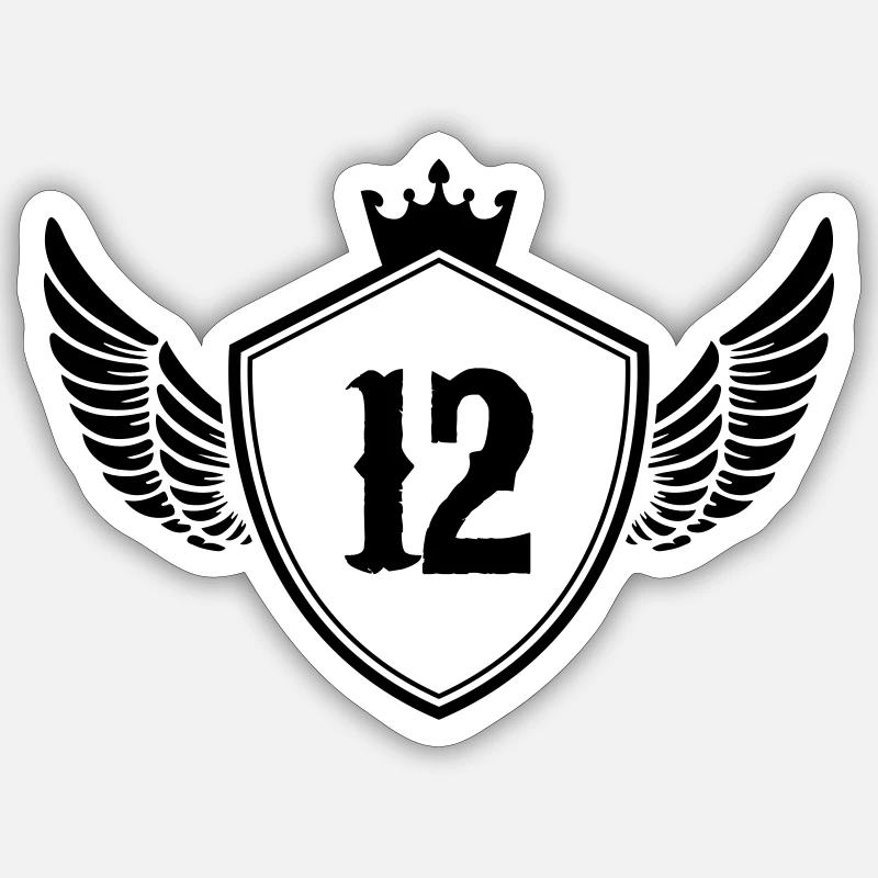 wappen 12 - Sticker Größe S (10 x 10 cm) - Mattweiß