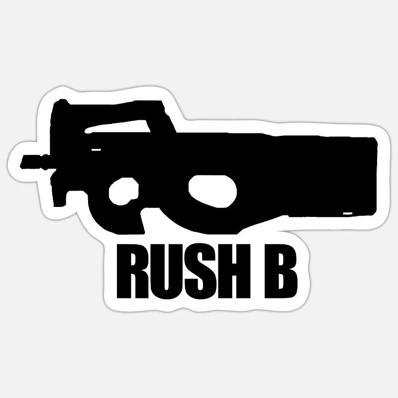 Rush B - Sticker Größe S (10 x 10 cm) - Mattweiß