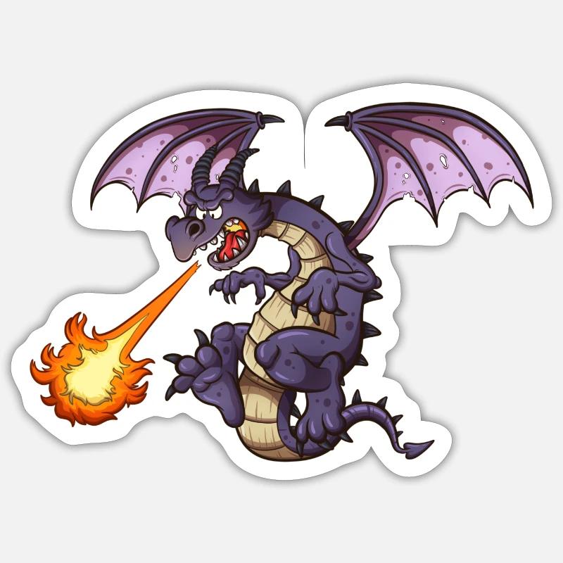 Angry Dragon - Sticker size S (10 x 10 cm) - white matte