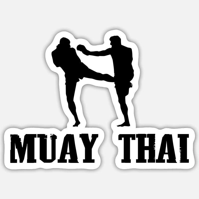 Muay Thaï - Sticker taille S (10 x 10 cm) - blanc mat