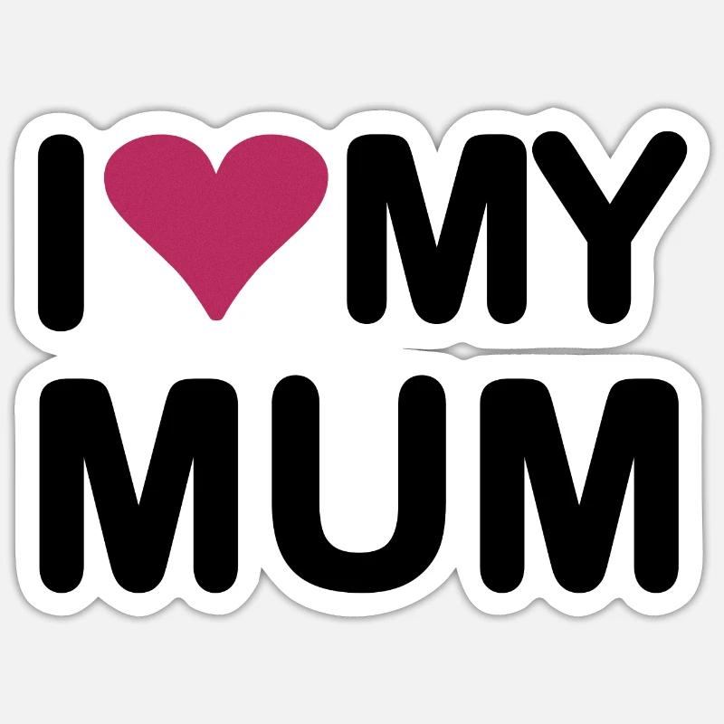 J’aime ma mère - Sticker taille S (10 x 10 cm) - blanc mat