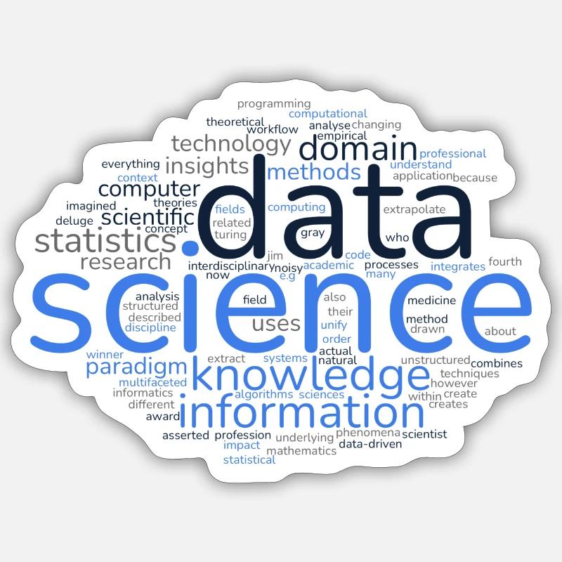 Data Science Word Cloud dark - Sticker Größe S (10 x 10 cm) - Mattweiß