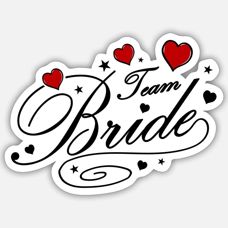 Team Bride Wedding - Sticker size S (10 x 10 cm) - white matte