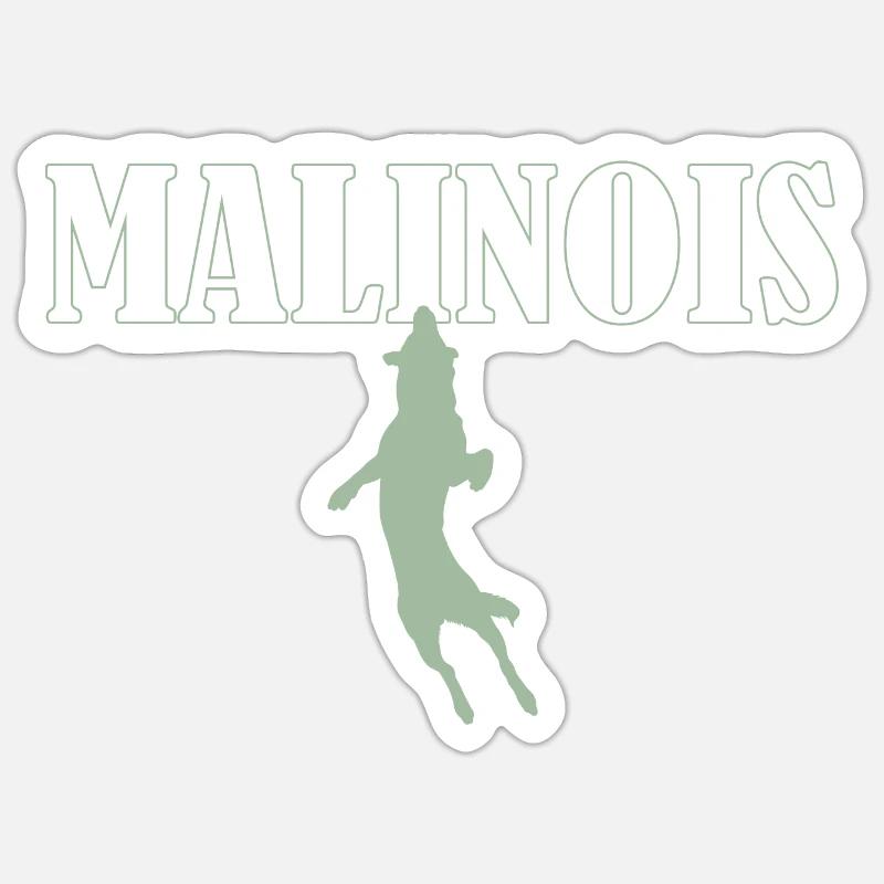 Belgian Shepherd Green - Sticker size S (10 x 10 cm) - white matte