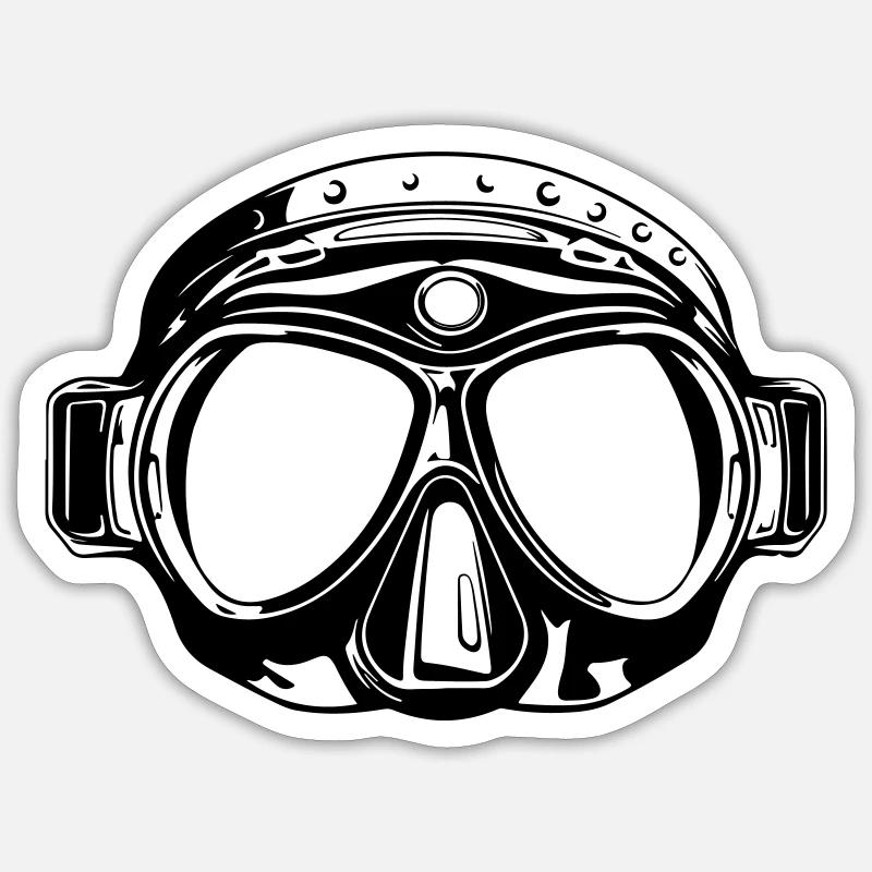 Diving goggles symbol diving - Sticker size S (10 x 10 cm) - white matte