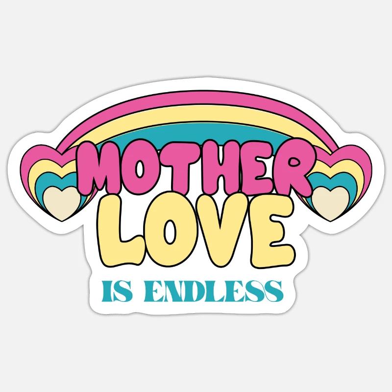 Mutter Liebe Ist Endlos Muttertag Mama Geschenk Sticker Größe S (10 x 10 cm)