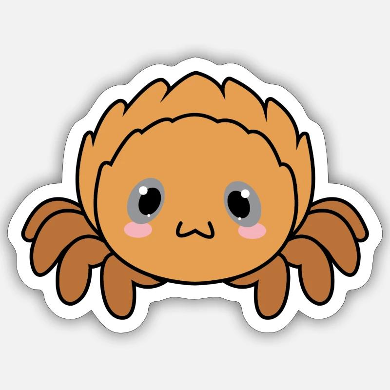 Niku die Spinne - Sticker Größe S (10 x 10 cm) - Mattweiß