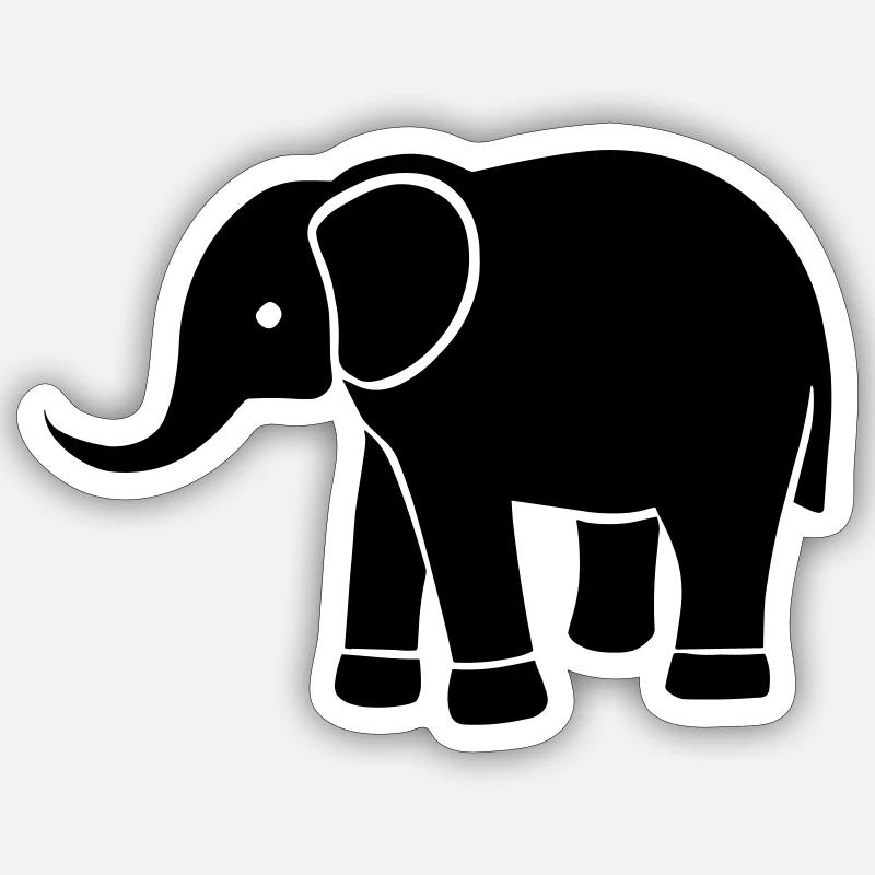 elephant - Sticker size S (10 x 10 cm) - white matte