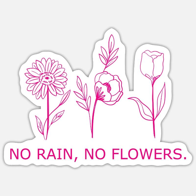 Fleur Plante à fleurs - Sticker taille S (10 x 10 cm) - blanc mat