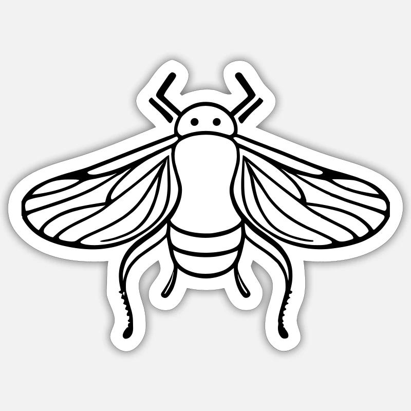 Cicada - Sticker size S (10 x 10 cm) - white matte