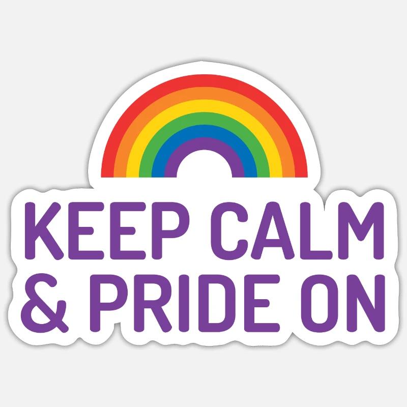 Pride Month - Keep Calm and Pride On Sticker size S (10 x 10 cm)