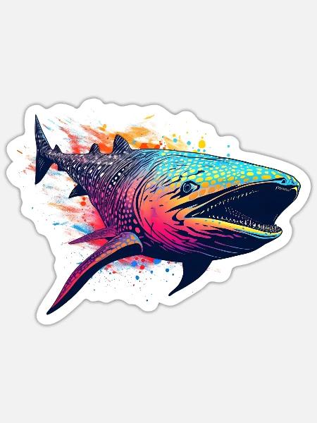 Walhai - Sticker Größe S (10 x 10 cm) - Mattweiß