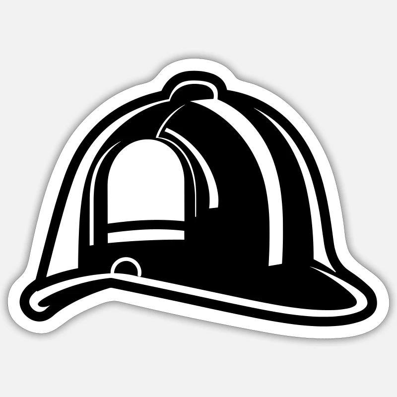 Casque de pompier - Sticker taille S (10 x 10 cm) - blanc mat