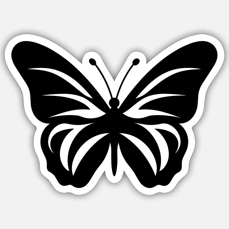 Papillon - Sticker taille S (10 x 10 cm) - blanc mat