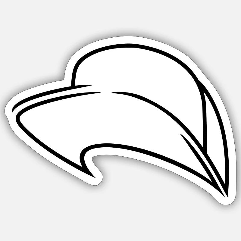 Dessin au trait d’un capuchon pointu (1c) Sticker taille S (10 x 10 cm)