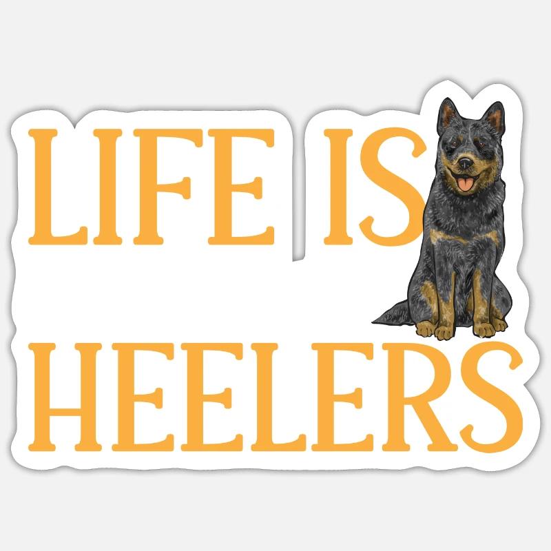 Bouvier australien Red Blue Heeler - Sticker taille S (10 x 10 cm) - blanc mat