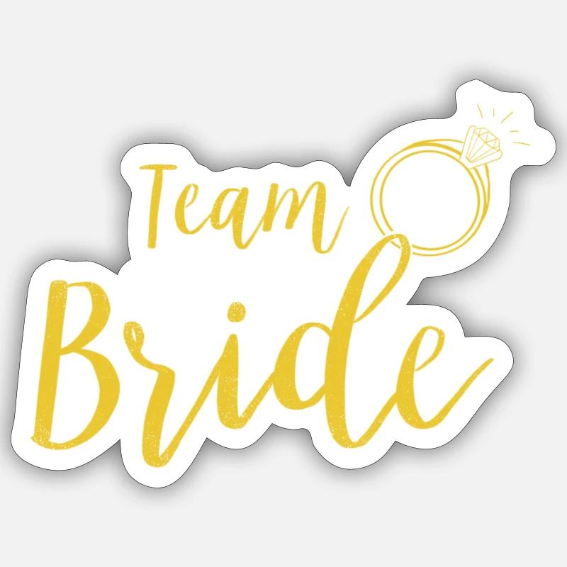 Team Bride Ring - Sticker Größe S (10 x 10 cm) - Mattweiß