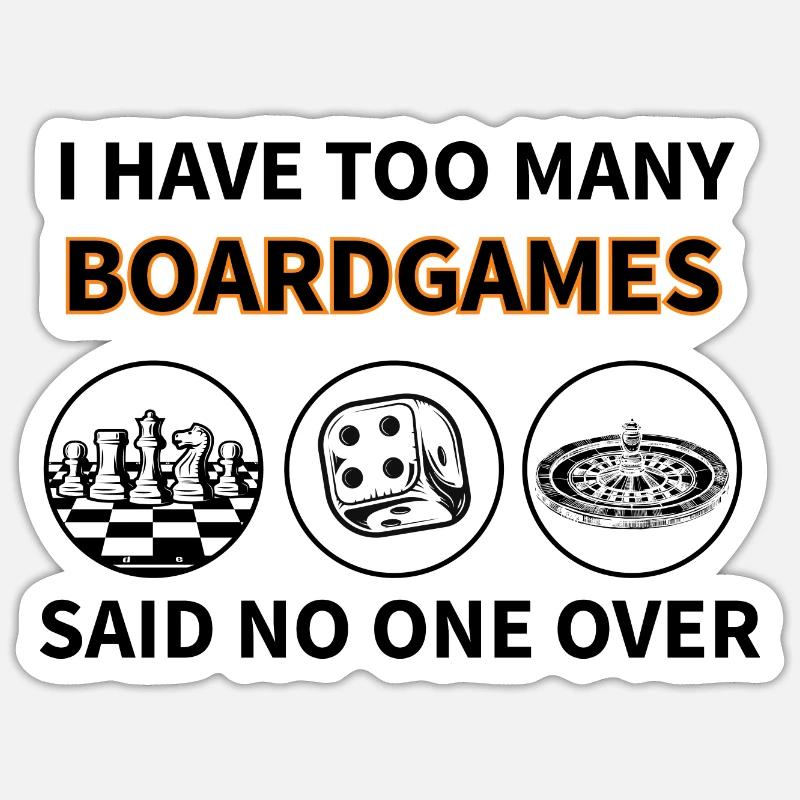 Boardgame Chess Backgammon Game Night - Sticker size S (10 x 10 cm) - white matte