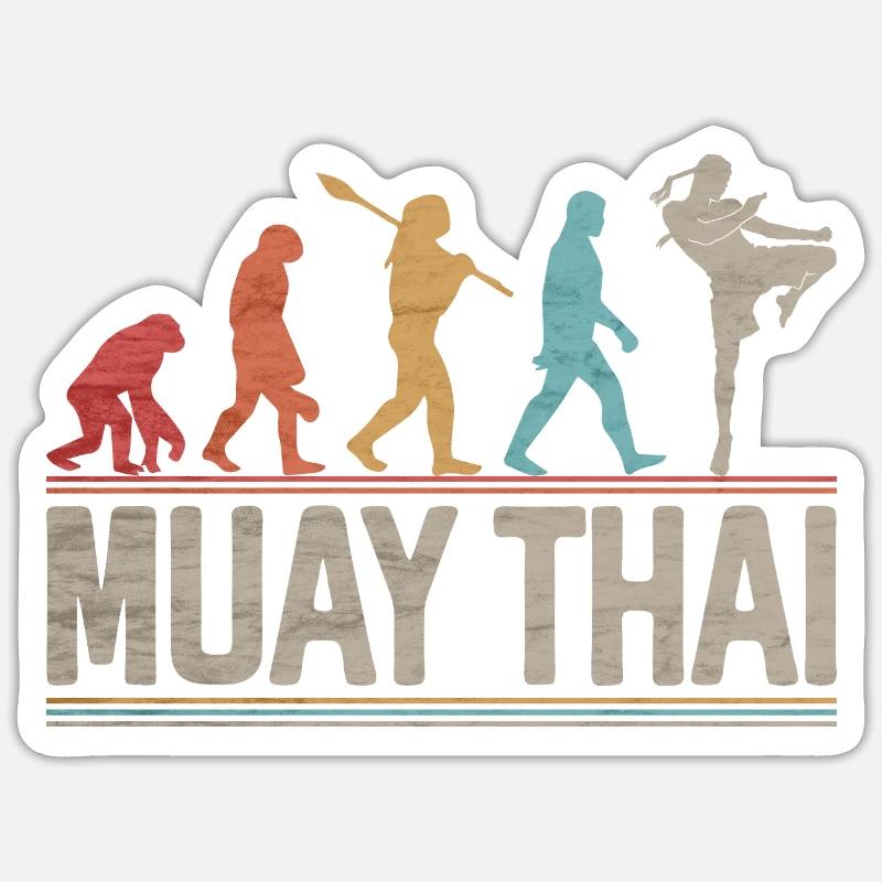 Muay Thai Evolution Kickboxing Arti Marziali - Sticker formato S (10 x 10 cm) - bianco opaco