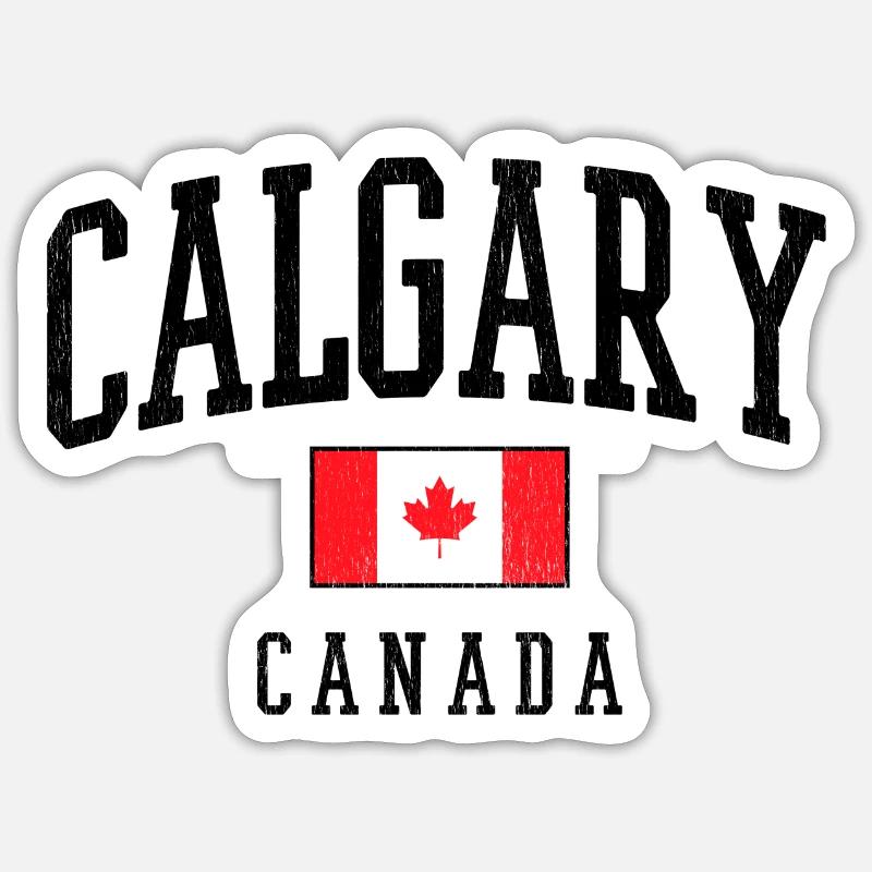 Calgary, Canada - Sticker taille S (10 x 10 cm) - blanc mat