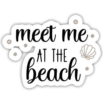 meet me at the beach 2 - Sticker Größe S (10 x 10 cm) - Mattweiß - Vorne