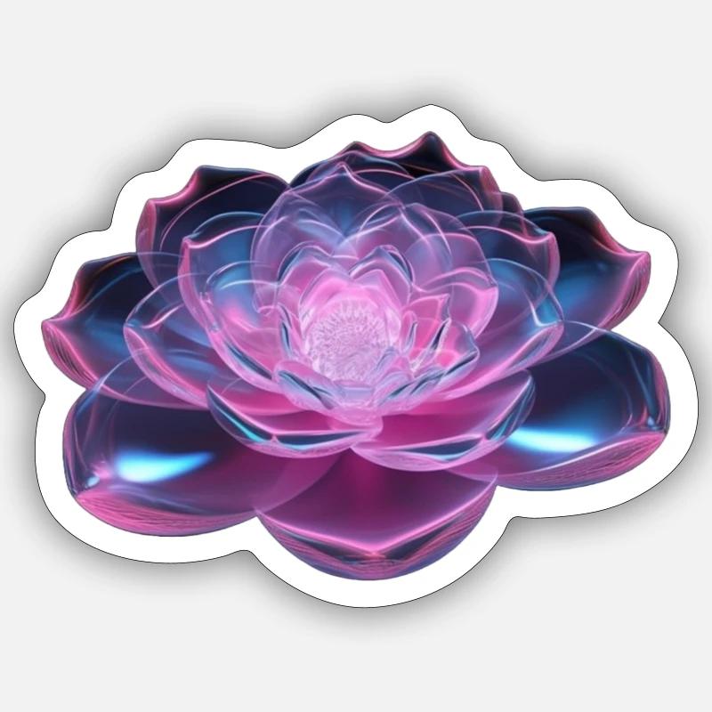 Fleur 3D - Sticker taille S (10 x 10 cm) - blanc mat