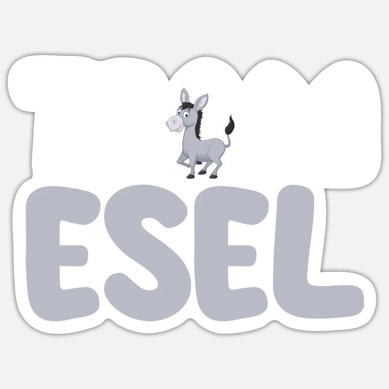 Esel - Sticker Größe S (10 x 10 cm) - Mattweiß