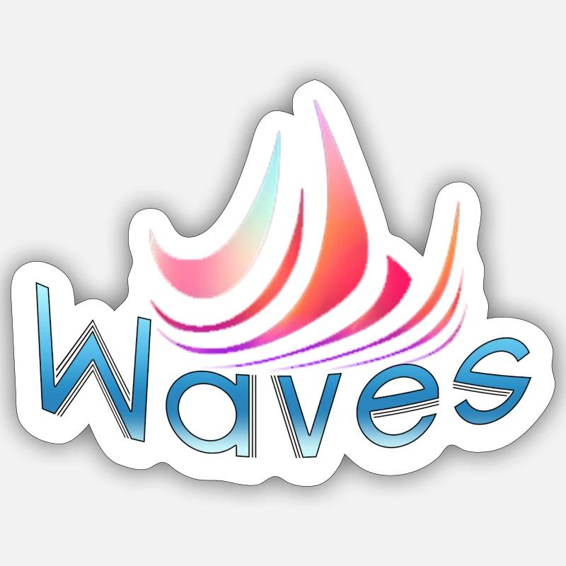 Waves Design - Sticker Größe S (10 x 10 cm) - Mattweiß