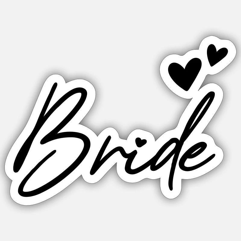 BRIDE Junggesellenabschied - Sticker Größe S (10 x 10 cm) - Mattweiß